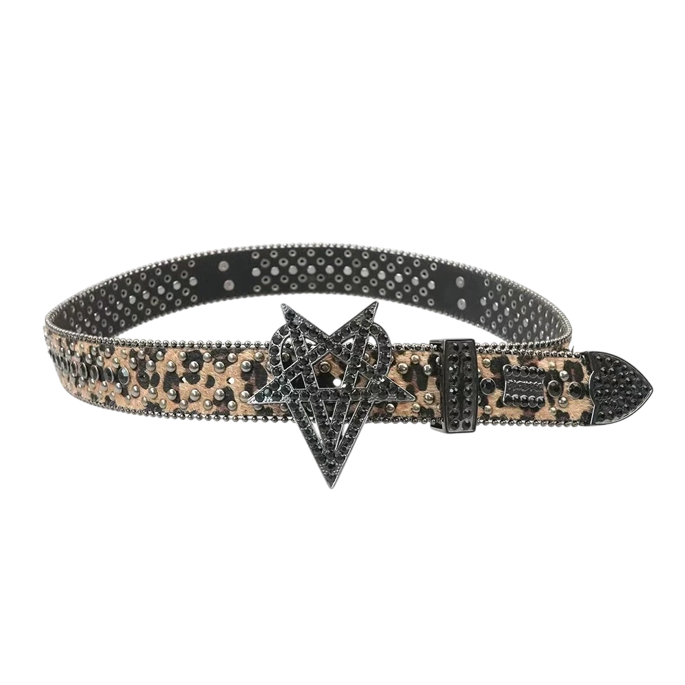 "OVD STUDDED BELT" - DRKLEOPARD