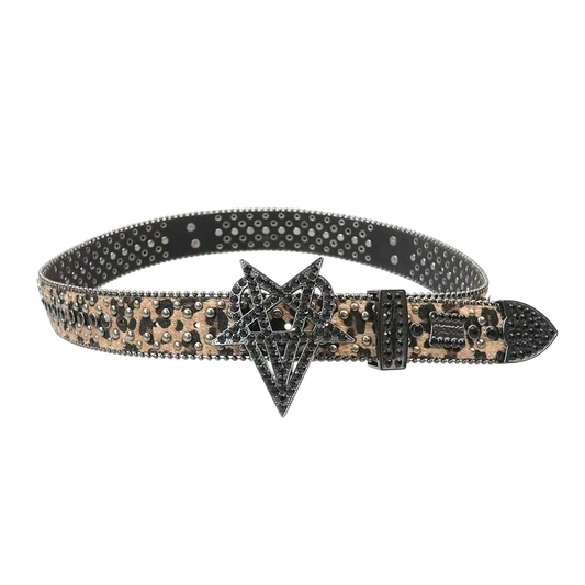 "OVD STUDDED BELT" - DRKLEOPARD