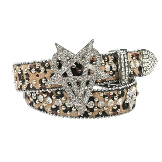 "OVD STUDDED BELT" - LGHTLEOPARD
