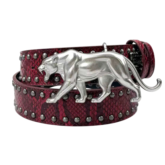 "PANTHER" BELT - BLOOD RED SNAKESKIN