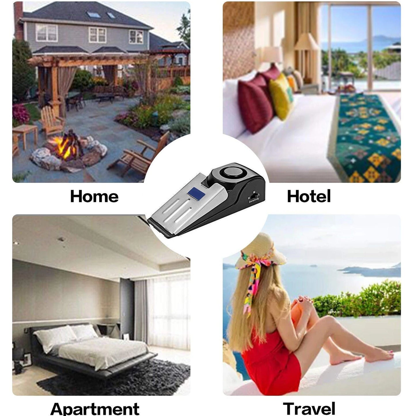 Portable Door Stopper Security Alarm (3-Pack) – 120dB Wedge Door Stop