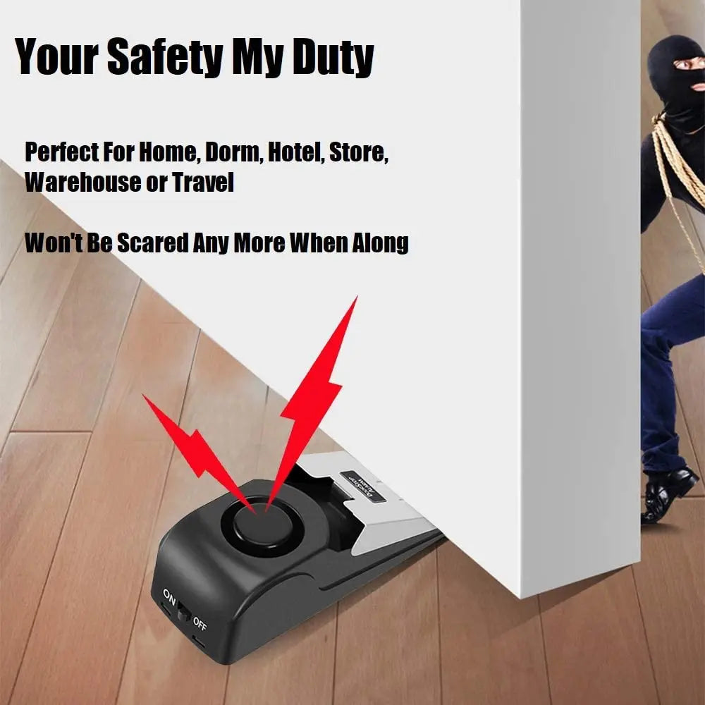 Portable Door Stopper Security Alarm – 120dB Wedge Door Stop