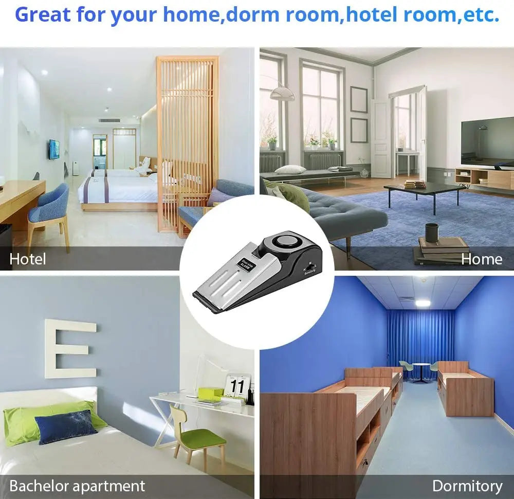 Portable Door Stopper Security Alarm – 120dB Wedge Door Stop