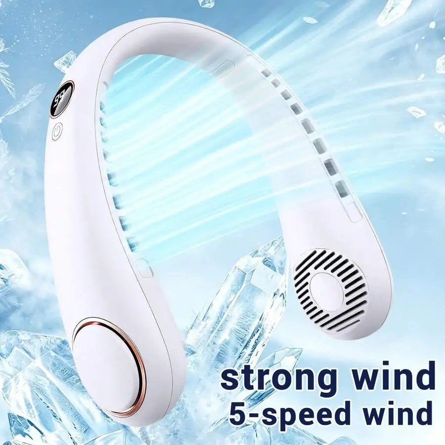 1pc Neck Hanging Fan, Bladeless Neck Fan, 1500mAh Battery Capacity Upgraded Version, Long-Lasting Battery Life