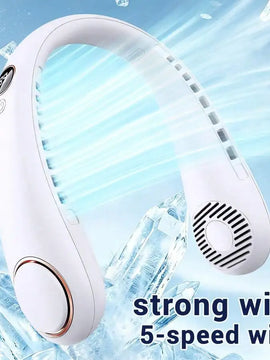 1pc Neck Hanging Fan, Bladeless Neck Fan, 1500mAh Battery Capacity Upgraded Version, Long-Lasting Battery Life