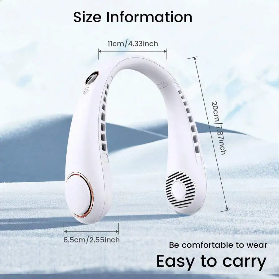1pc Neck Hanging Fan, Bladeless Neck Fan, 1500mAh Battery Capacity Upgraded Version, Long-Lasting Battery Life
