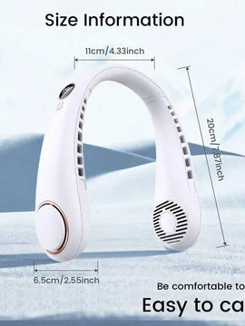 1pc Neck Hanging Fan, Bladeless Neck Fan, 1500mAh Battery Capacity Upgraded Version, Long-Lasting Battery Life