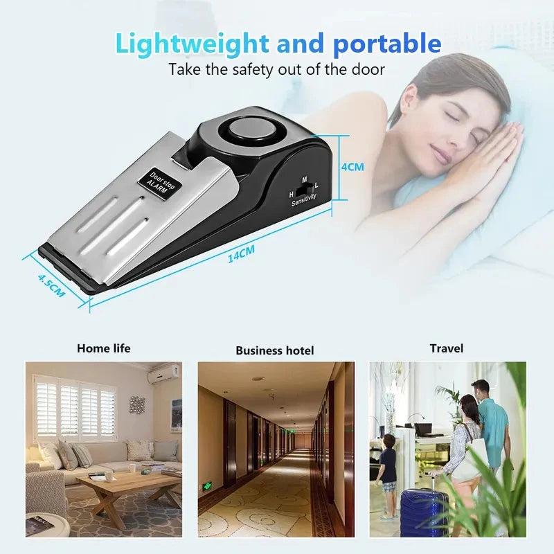 Wireless Door Stopper Security Alarm (2-Pack) – 120dB Wedge Door Stop