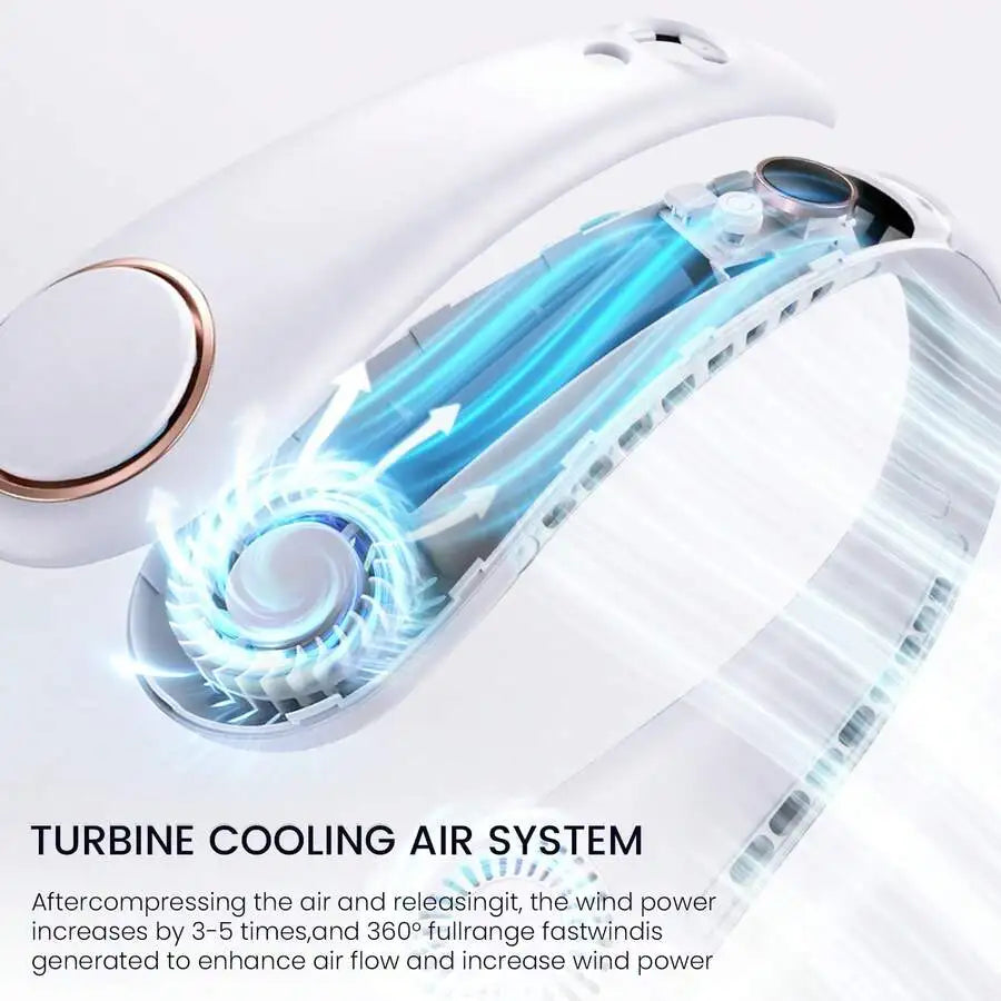 1pc Neck Hanging Fan, Bladeless Neck Fan, 1500mAh Battery Capacity Upgraded Version, Long-Lasting Battery Life
