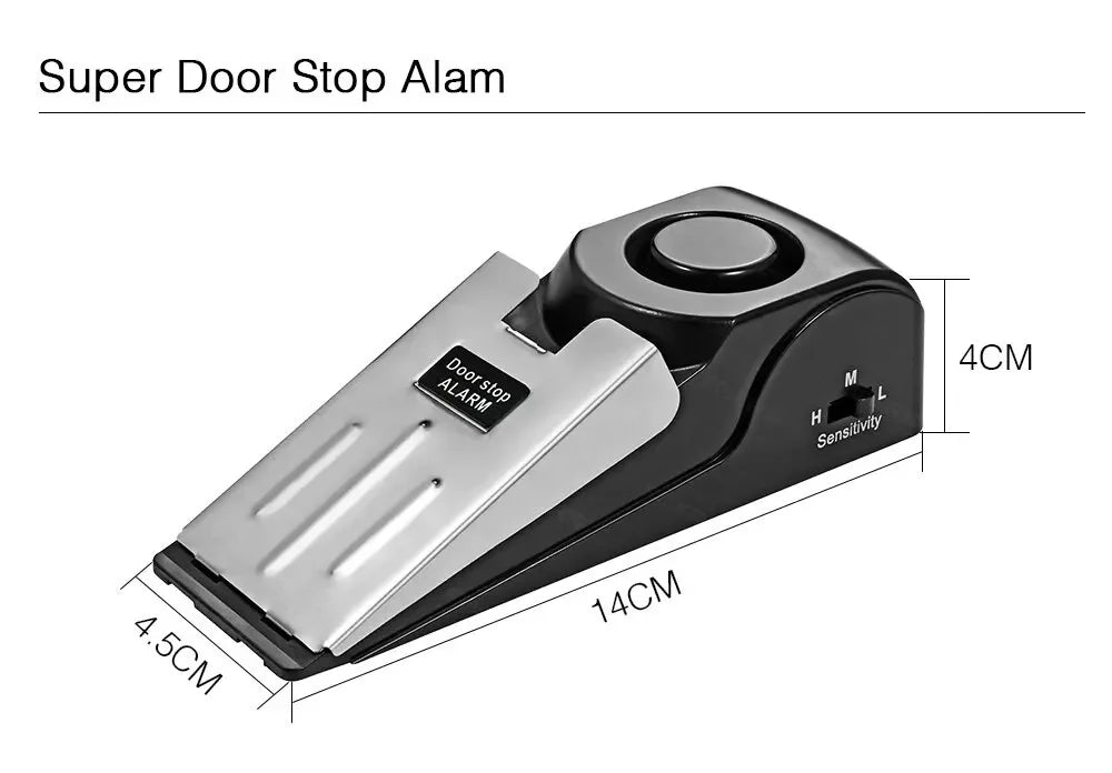 Wireless Door Stopper Security Alarm (2-Pack) – 120dB Wedge Door Stop
